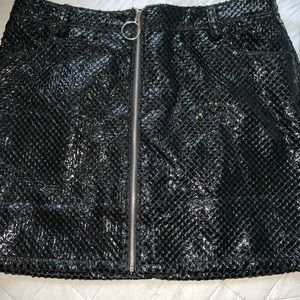 Snakeskin leather skirt